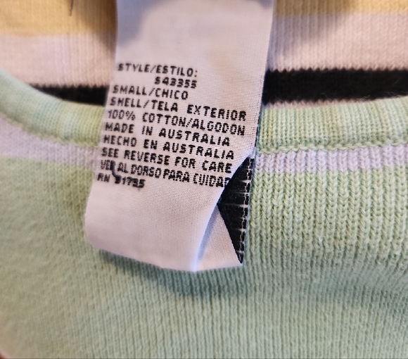 Sag Harbor Green Striped Short Sleeve Sweater - Picture 4 of 6